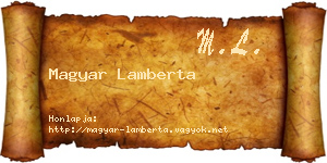 Magyar Lamberta névjegykártya